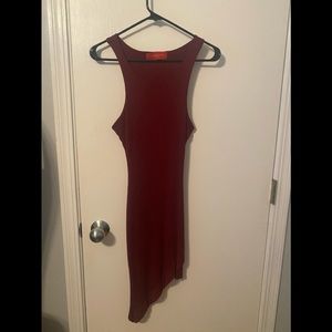 Maroon A-symmetrical Akira dress!